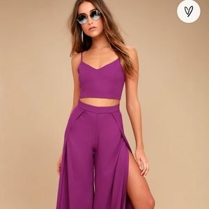 Lulus Magenta Wide-Leg Jumpsuit